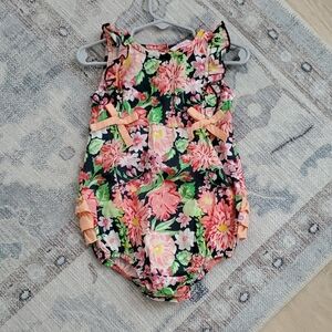 Ruffle Butts Baby Girl Floral Ruffle Romper sz18-24m